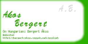 akos bergert business card